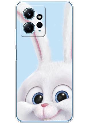 Чехол силиконовый с картинкой на xiaomi redmi note 12 4g (кролик снежок)