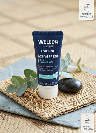 Гель для душу 3-в-1 weleda for men, 20 мл