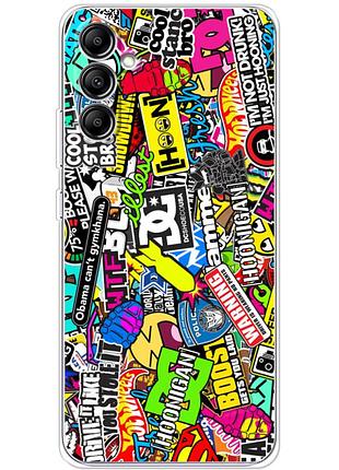 Чехол силиконовый с картинкой на samsung galaxy a34 5g (a346) (цветные наклейки)
