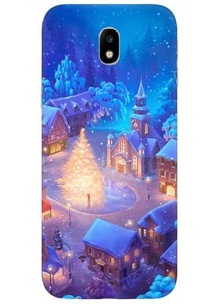 Чехол силиконовый с картинкой на samsung galaxy j7 2017 (j730) (новогодний)