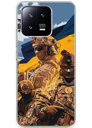 Чехол силиконовый с картинкой на xiaomi 13 (патриотический, воины всу)