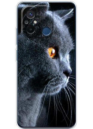 Чехол силиконовый с картинкой на xiaomi redmi 12c (британский кот)
