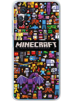 Чехол силиконовый с картинкой на xiaomi redmi note 12 pro 4g (майнкрафт, minecraft)