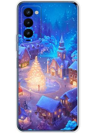 Чехол силиконовый с картинкой на tecno camon 18p (новогодний)