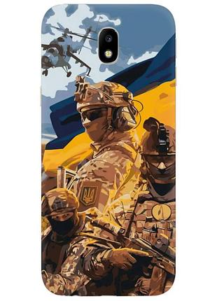 Чехол силиконовый с картинкой на samsung galaxy j7 2017 (j730) (патриотический, воины всу)