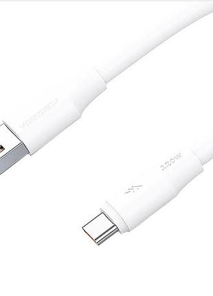 Дата кабель denmen d28t 120w товщина 6mm 1м usb - type c білий