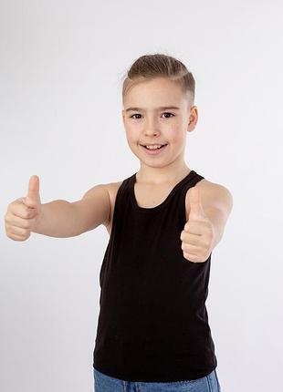 Детская черная майка на мальчика