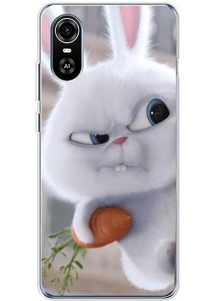 Чехол силиконовый с картинкой на zte blade a31 plus (кролик снежок)