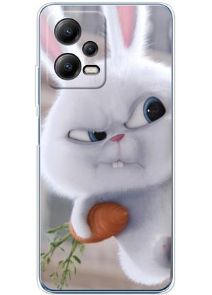 Чехол силиконовый с картинкой на xiaomi poco x5 5g (кролик снежок)