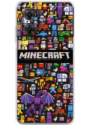 Чехол силиконовый с картинкой на xiaomi redmi note 11r (майнкрафт, minecraft)
