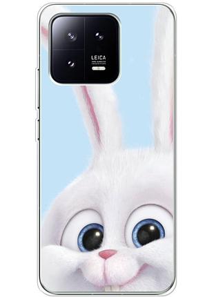 Чехол силиконовый с картинкой на xiaomi 13 (кролик снежок)