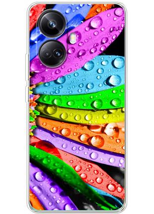 Чохол силіконовий з картинкою на realme 10 pro plus (кольорові листки)