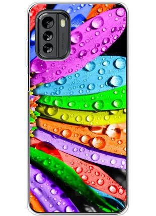Чехол силиконовый с картинкой на nokia g60 (цветные листья)