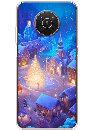 Чехол силиконовый с картинкой на nokia x10 (новогодний)