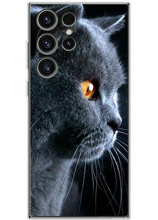Чехол силиконовый с картинкой на samsung galaxy s23 ultra (s918) (британский кот)