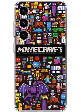 Чехол силиконовый с картинкой на samsung galaxy s23 (s911) (майнкрафт, minecraft)