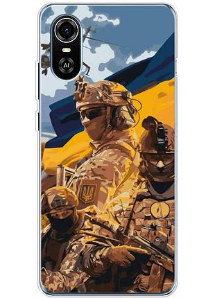 Чехол силиконовый с картинкой на zte blade a31 plus (патриотический, воины всу)