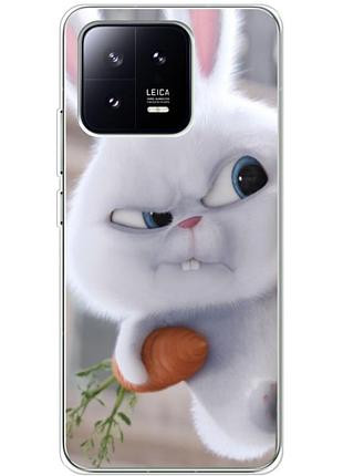 Чехол силиконовый с картинкой на xiaomi 13 (кролик снежок)