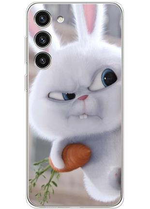Чехол силиконовый с картинкой на samsung galaxy s23 plus (s916) (кролик снежок)