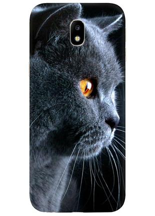 Чехол силиконовый с картинкой на samsung galaxy j7 2017 (j730) (британский кот)