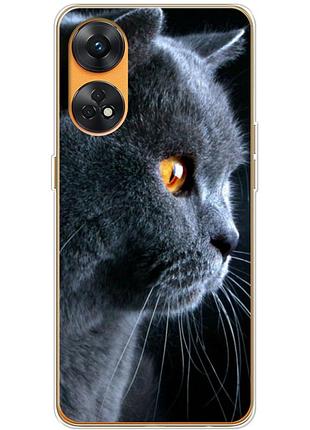 Чехол силиконовый с картинкой на oppo reno 8t 4g (британский кот)
