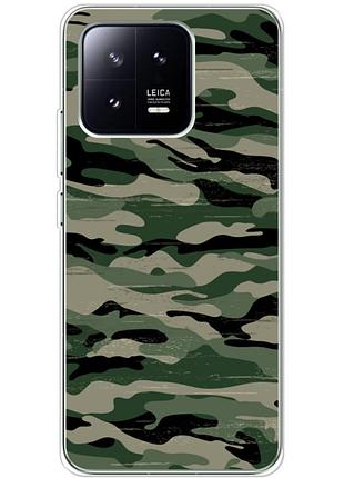 Чехол силиконовый с картинкой на xiaomi 13 (патриотический, камуфляж)
