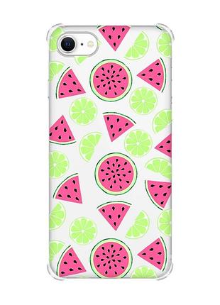 Чехол с утолщёнными углами для iphone 7/ 7s/ 8/ 8s :: арбузы и лайм (принт 345)