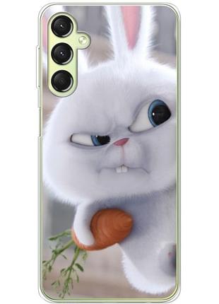Чехол силиконовый с картинкой на samsung galaxy a24 (a245) (кролик снежок)