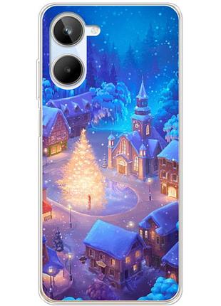 Чехол силиконовый с картинкой на realme 10 4g (новогодний)