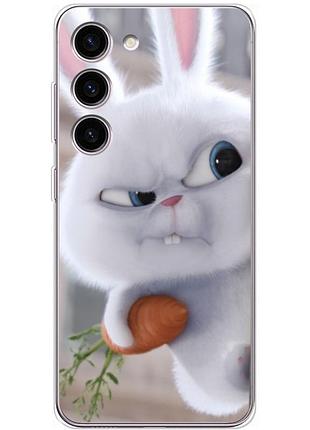 Чехол силиконовый с картинкой на samsung galaxy s23 (s911) (кролик снежок)