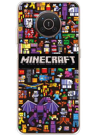 Чохол силіконовий з картинкою на nokia x20 (майнкрафт, minecraft)