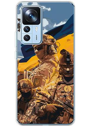 Чехол силиконовый с картинкой на xiaomi 12t pro (патриотический, воины всу)