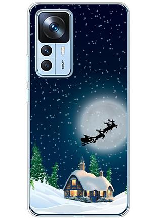 Чехол силиконовый с картинкой на xiaomi 12t pro (новогодний)