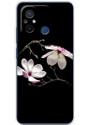 Чехол силиконовый с картинкой на xiaomi redmi 12c (цветок, монголия)
