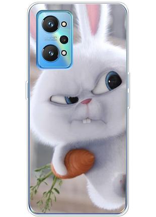 Чехол силиконовый с картинкой на realme gt2 (кролик снежок)