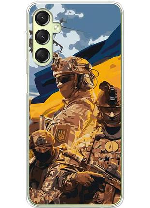 Чехол силиконовый с картинкой на samsung galaxy a24 (a245) (патриотический, воины всу)