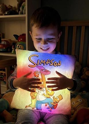 Подушка ночник simpson - светящаяся подушка симпсоны хутро плюш (як ведмідь тедді)