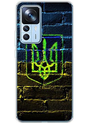 Чохол силіконовий з картинкою на xiaomi 12t pro (патріотичний, герб україни)