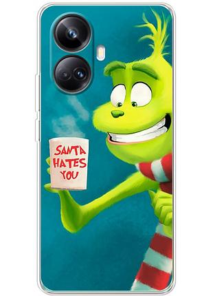 Чохол силіконовий з картинкою на realme 10 pro plus (новорічний, грінч)