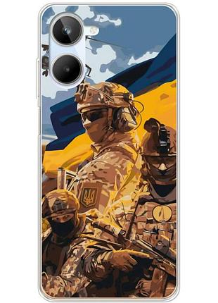 Чехол силиконовый с картинкой на realme 10 4g (патриотический, воины всу)