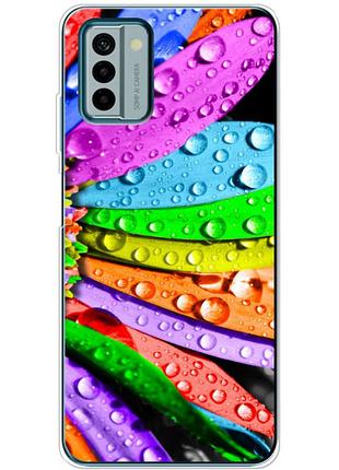 Чехол силиконовый с картинкой на nokia g22 (цветные листья)