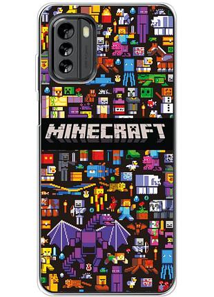Чехол силиконовый с картинкой на nokia g60 (майнкрафт, minecraft)
