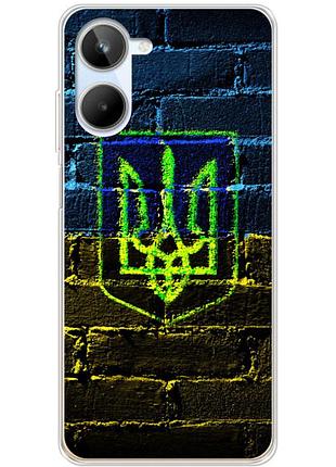 Чехол силиконовый с картинкой на realme 10 4g (патриотический, герб украины)