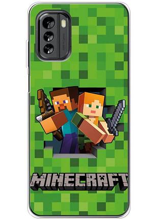 Чехол силиконовый с картинкой на nokia g60 (майнкрафт, minecraft)