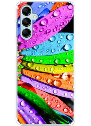 Чехол силиконовый с картинкой на samsung galaxy m14 5g (m146) (цветные листья)