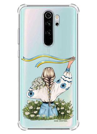 Чехол с утолщёнными углами на xiaomi redmi note 8 pro :: девушка с лентой (принт 17)