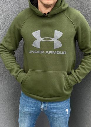 Топовий чоловіча кофта худі толстовка з капюшоном under armour зелений