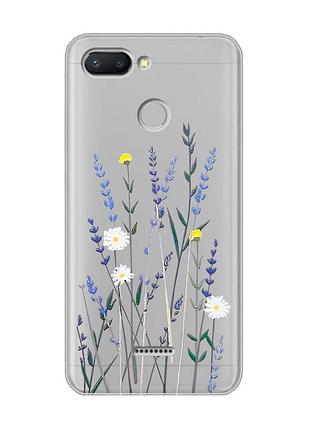 Прозорий чохол на xiaomi redmi 6 :: польові квіти (принт 270)