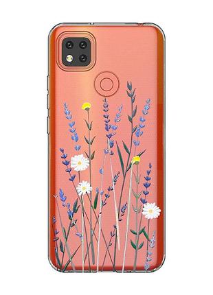 Прозорий чохол для xiaomi redmi 9c/10a :: польові квіти (принт 270)