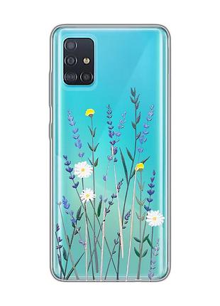 Прозрачный чехол на samsung galaxy a51 :: полевые цветы (принт 270)